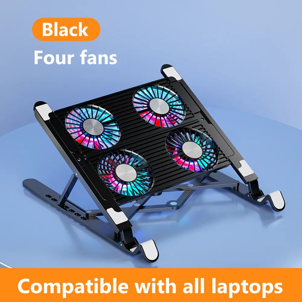 Stand Portable Gaming PC Laptop Cooler with 2/4 Silent Fan Foldable Cooling Pad Support Stand for 1117.3 inch Notebook Accessories