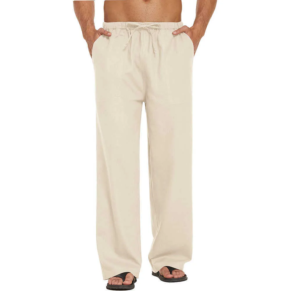 Shinesia Custom Subilation Mens High Quality Linn confortable Lin Pantalon Loose Elastic Pant Pant Pure 100% coton Pantalon