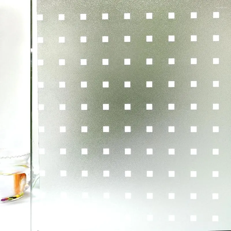 Naklejki na okno 30 x 100 cm Film prywatności Matte biały mrożony okładka statyczna witraże przylegające