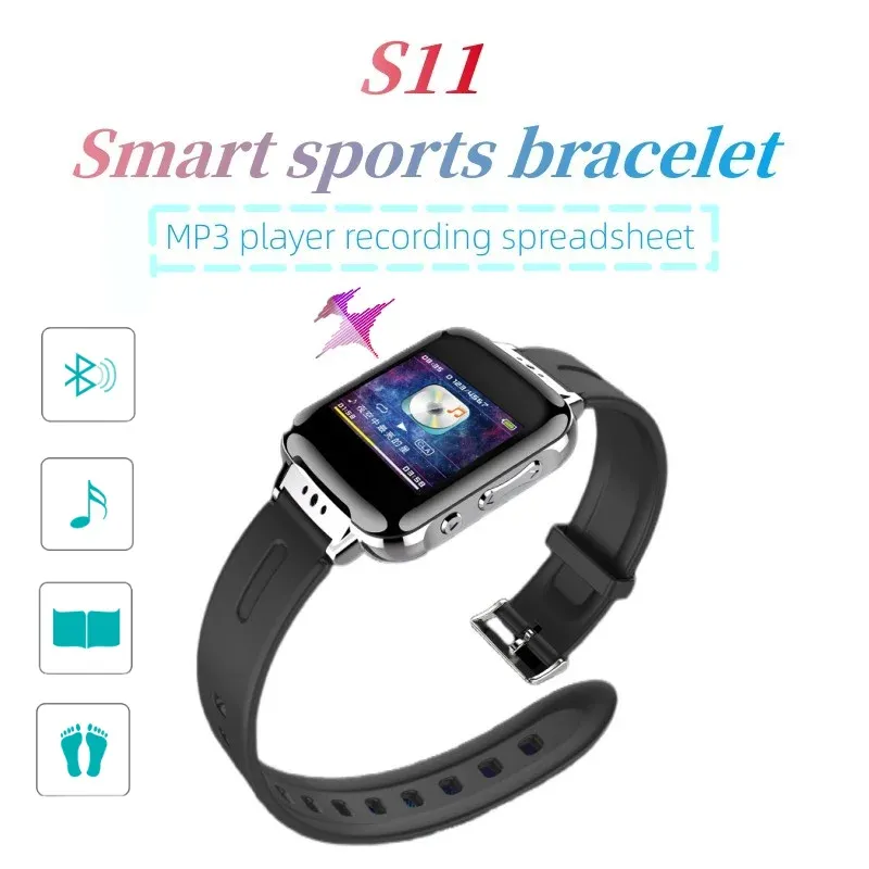 Players Ultra Thin Bluetooth Mini Recorder Smart Bracelet Mp3 player Tela color