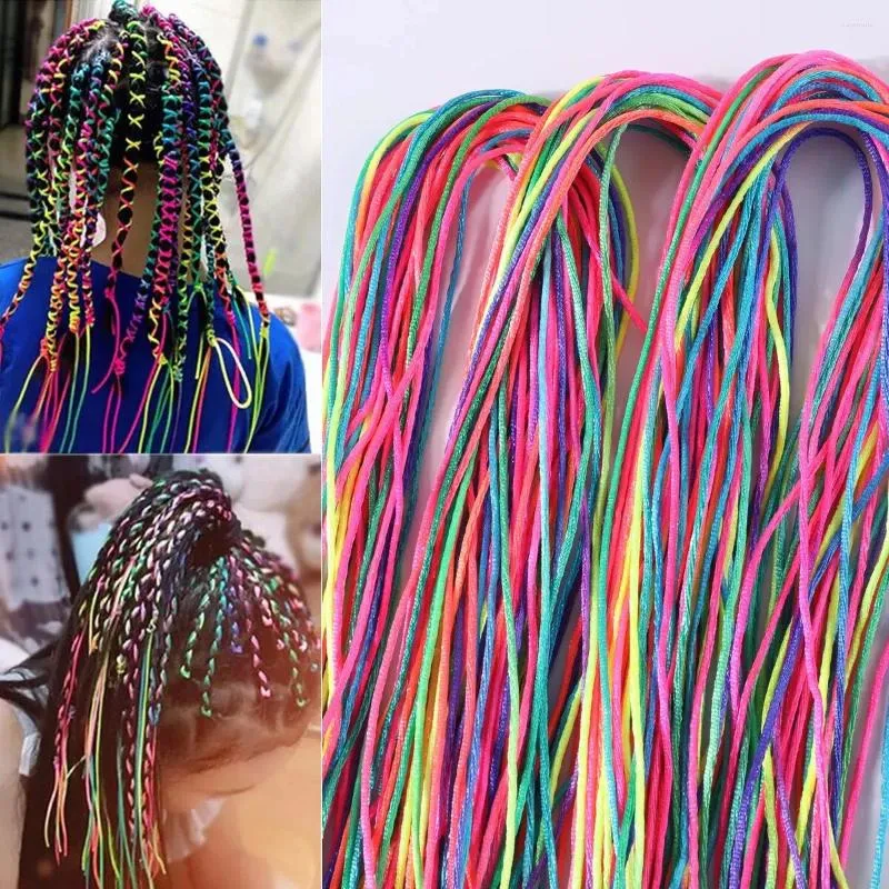 Accessoires de cheveux 30pcs Filles colorées Braids Corde Stands pour africain 90cm queue de cheval DIY Style