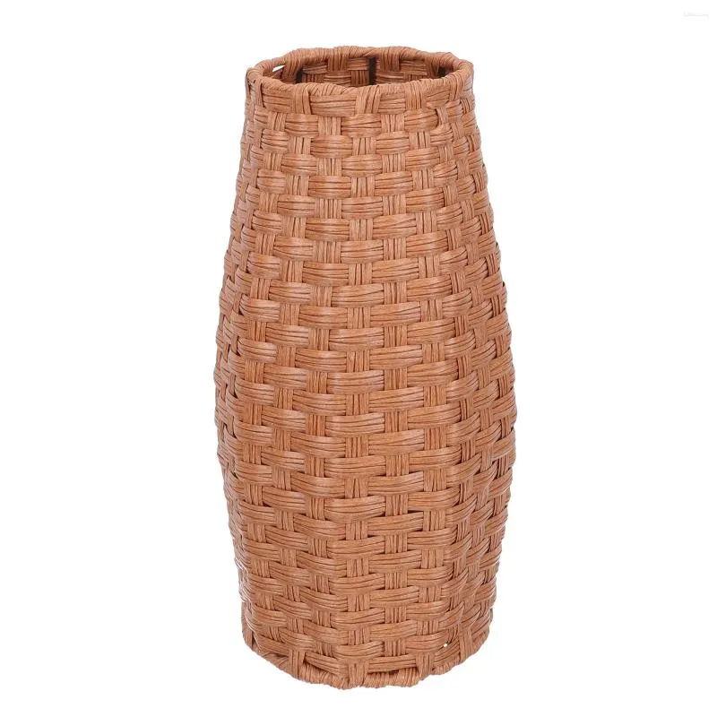 Vaser Rattan Vase Decor Flower Arrangement Dekorativ simulering Vävt korg Kontor PVC Imitation Desktop Adornment Roman