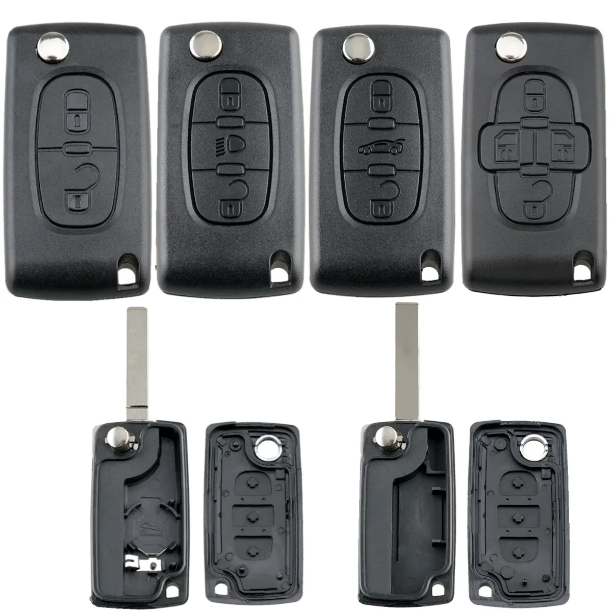 Flip Folding Remote Car Keyless Key Case Shell for PEUGEOT 407 307 308 607 3 Buttons