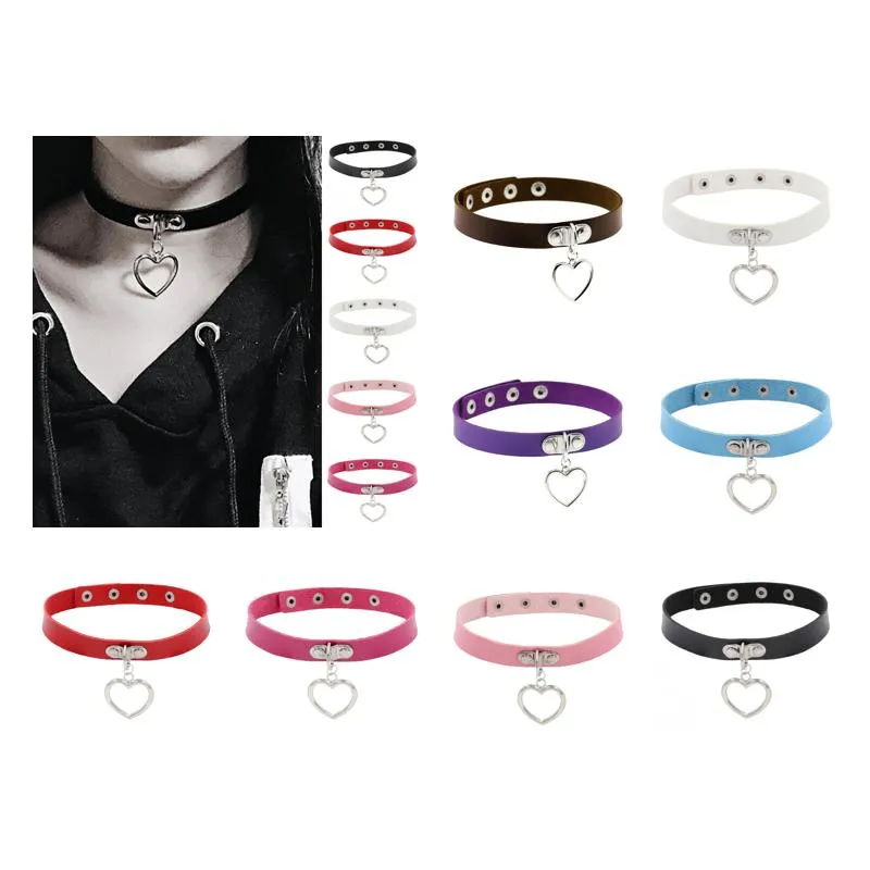 Chokers gotiska svart spikade punk choker krage spikar nitar med päckt chocker halsband för kvinnor män bondage cosplay goth je dhgarden dhhtq