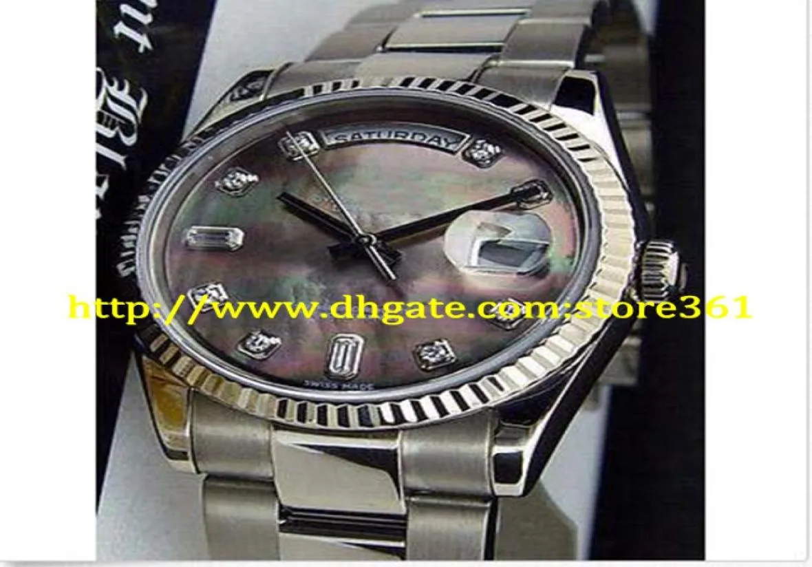 Mağaza361 Yeni Gel Watch 18kt Beyaz Altın Başkanı Tahitian Mop Diamond 1182099192295