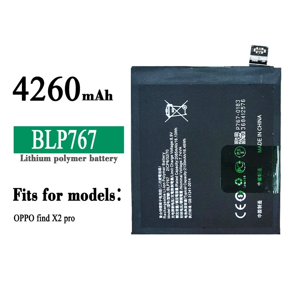 BLP767 Ersättningsbatteri för OPPO Hitta x2 Pro 4260mAh mobiltelefon Inbyggda litiumbatterier + verktyg