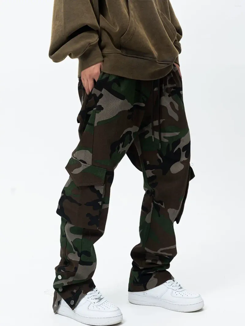 Męskie spodnie Camuflage Cargo - Multi Flap Pockets LUSE DOTYCZNE DO PRACY Outdoorowej i odzieży ulicznej