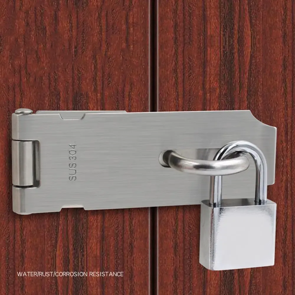Hasp Per Porta In Acciaio Inox - Chiusura A Scatto Per Porte Scorrevoli E A Battente, Spessore 2mm - Foto 7