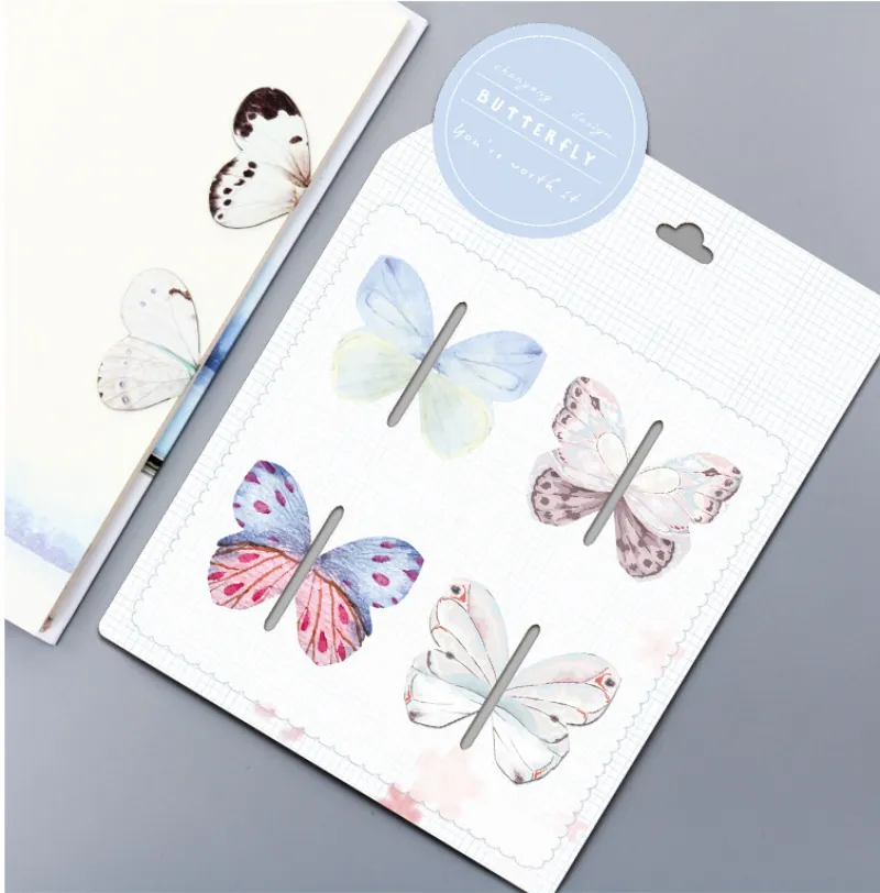 Butterfly Magnetic Bookmarks 12 Pack - 24 Unique Patterns Foldable Page Clips For Books & Journals