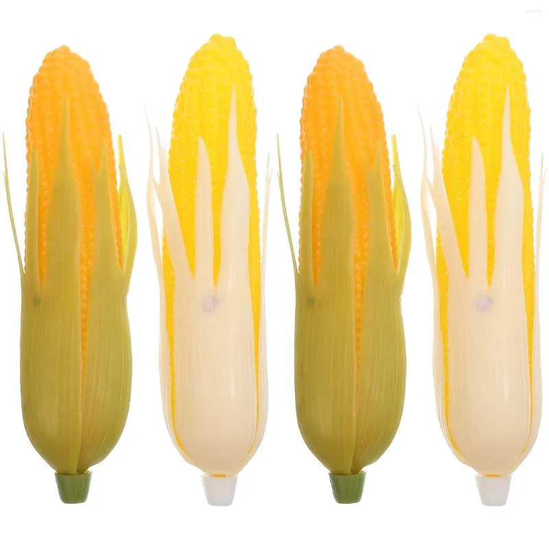 Decorative Flowers 4 Pcs Simulation Corn Mini Decor Fake Decoration Po Artificial Plastic Toy Realistic