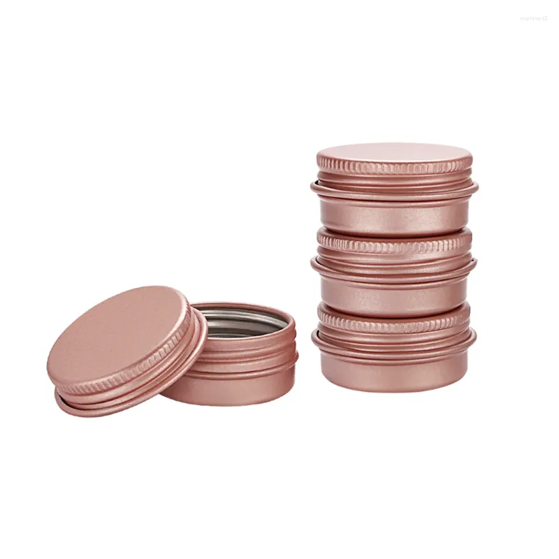 Bouteilles de rangement 100pcs 10g 15g 30g Mini Mini Mini Rose Gold Gold Aluminium Jar Pot Nail Art Makeup LIP BLOSH