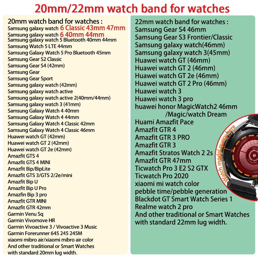 DHgate 20 22mmBraided Solo Loop Straps for Samsung Galaxy Watch 4 5 Pro Classic Huawei Watch GT 2e Pro Soft Nylon Elastic Sport Wristbands Cell Phones Accessories