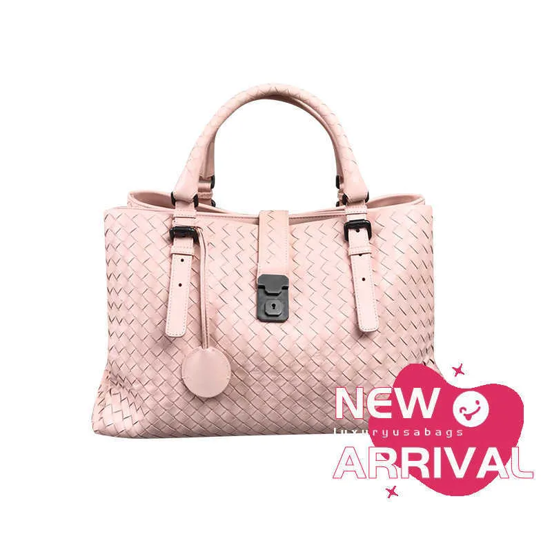 Designer -Tasche 2024 Neue Frauenbeutel Rosa Große gewebte Römische Tasche Große Tölpe Handtasche Hochqualität