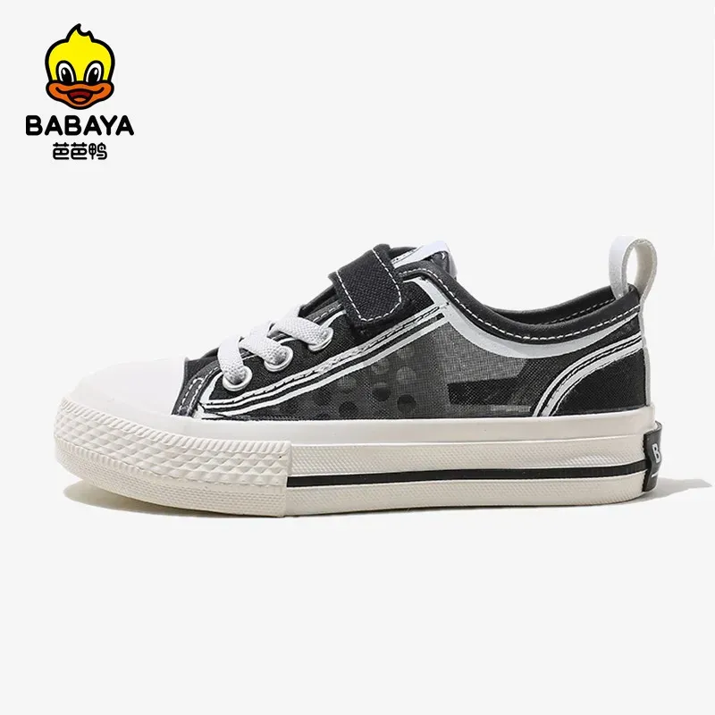 Sneakers Babaya Chaussures en toile pour enfants Boys Breatte Mesh Shoes 2022 Printemps Été Nouvelles filles Creudedout Skate Shoes Kids Sneakers