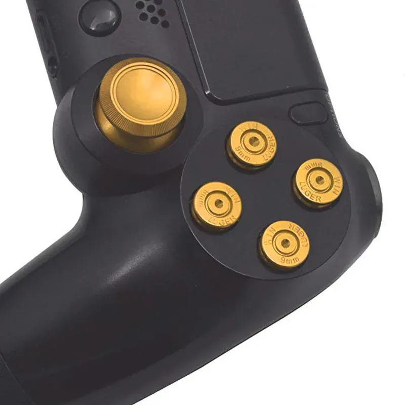 PS4 GRIP METAL GRIPS METAL GRIPS SUBSTITUIÇÃO DE ALUMINA BOTONS ABXY BOTONS BOTONS THUMBSTICKS CROMO