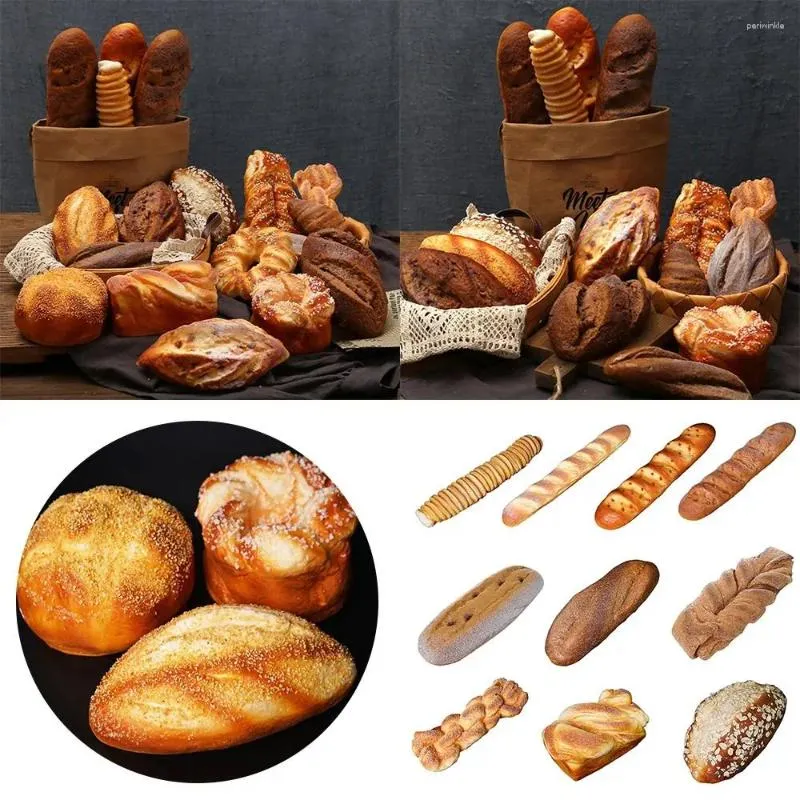 Dekorativa blommor Craft ShopWindow Ornament Bakery Scene Model Accessories Kök Toy Simulation Food Home Decoration Artificial Bread