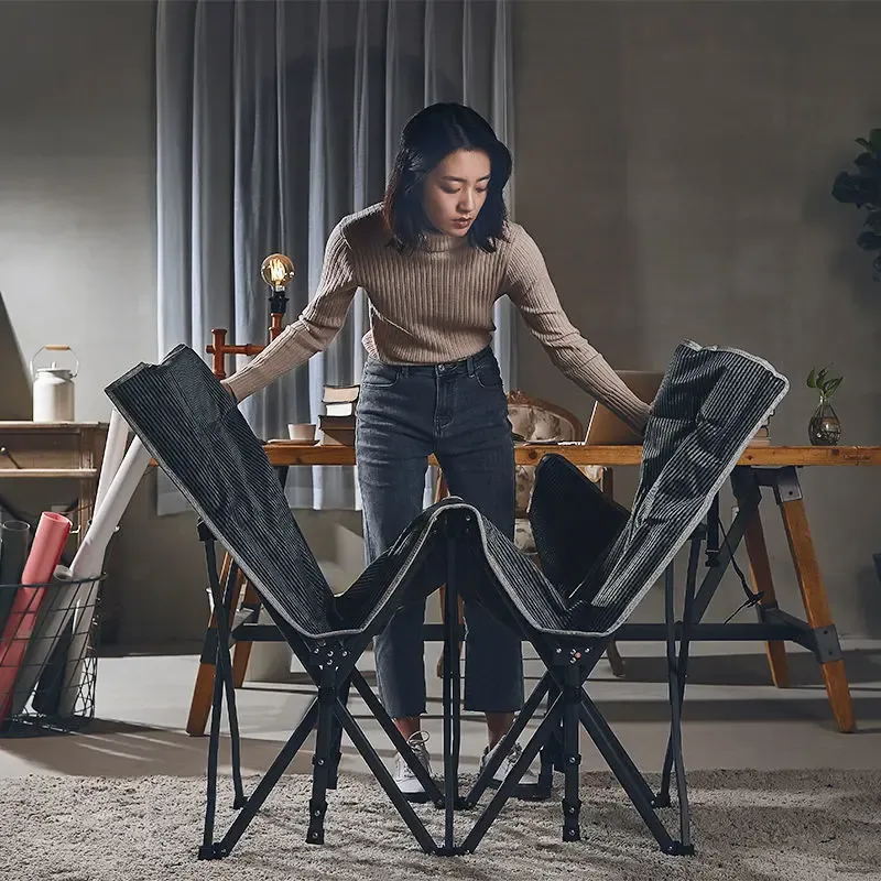 Camping Cot Double Folding Lounge Chair Camping Gear OutSunny