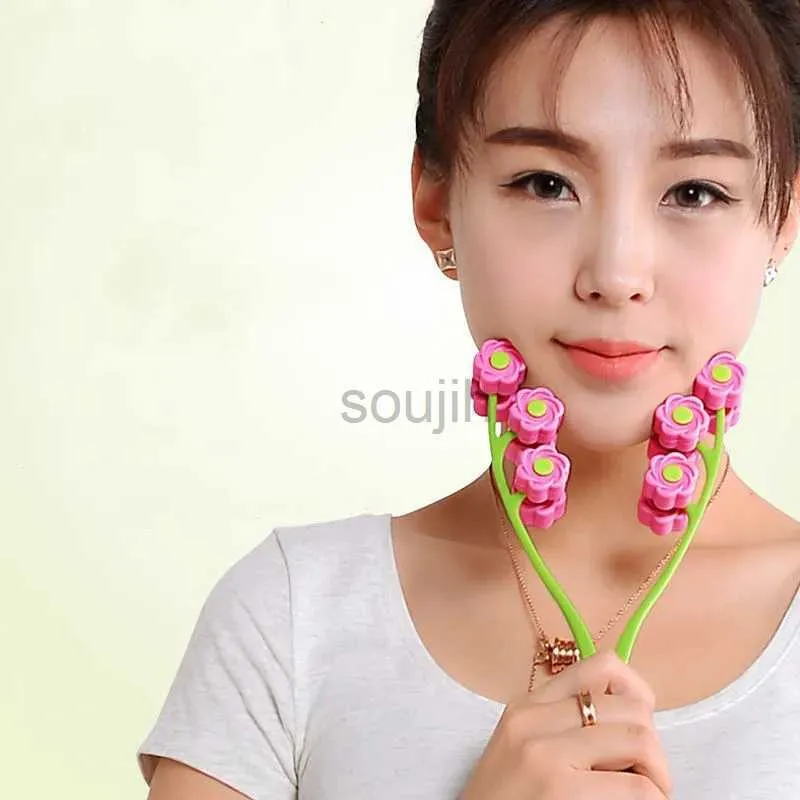 Face Massager 1Pcs Flower Shape Facial Massager Roller Manual Face-lift Neck Slimming Relaxation Anti Wrinkle Beauty Tools Skin Care Health 240409