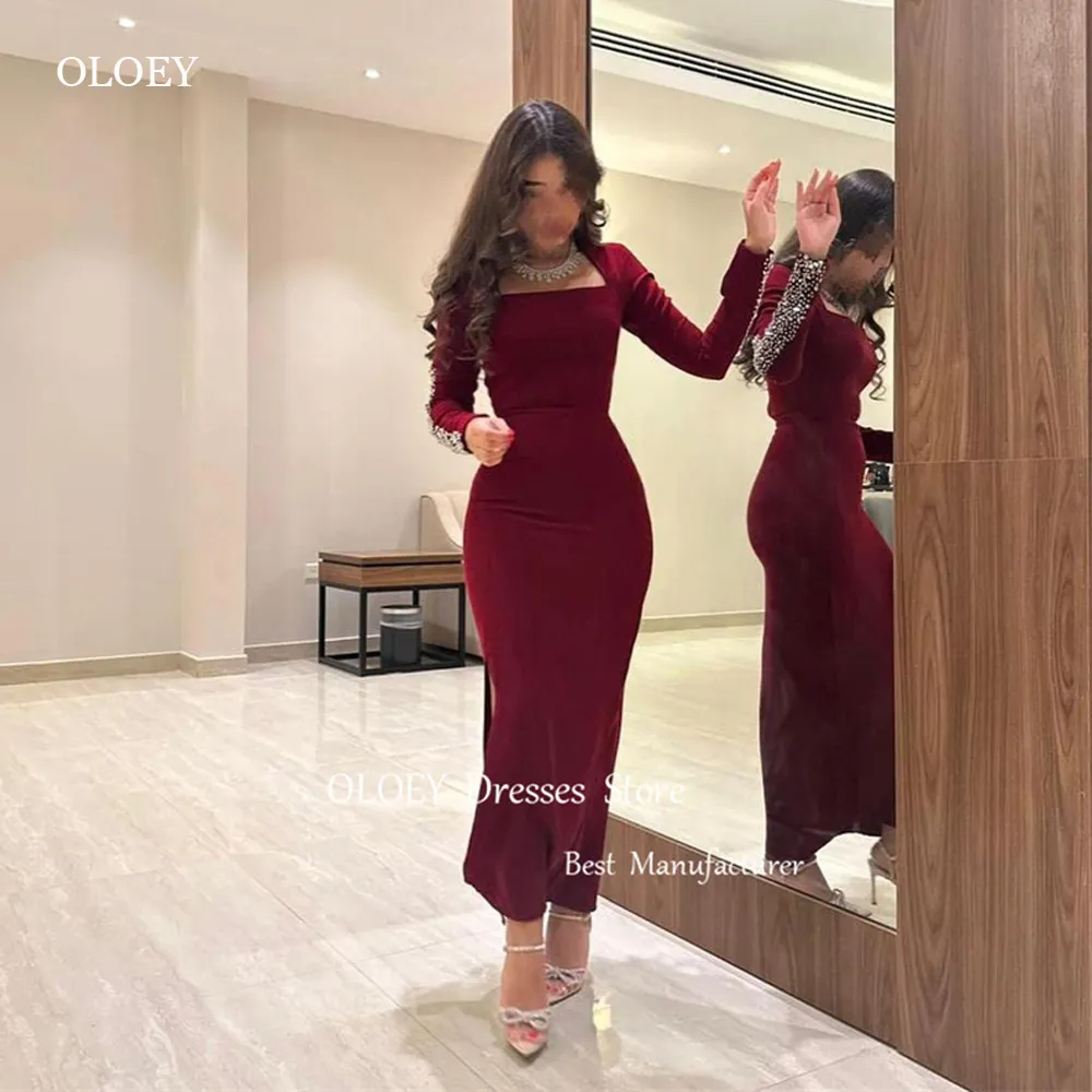Mermaid Evening Dress with Beading, Square Neck, Long Sleeves, Ankle  Length, Satin and Cotton Formal Gown for Women from Dhgate Others Apparel -  price 261.03