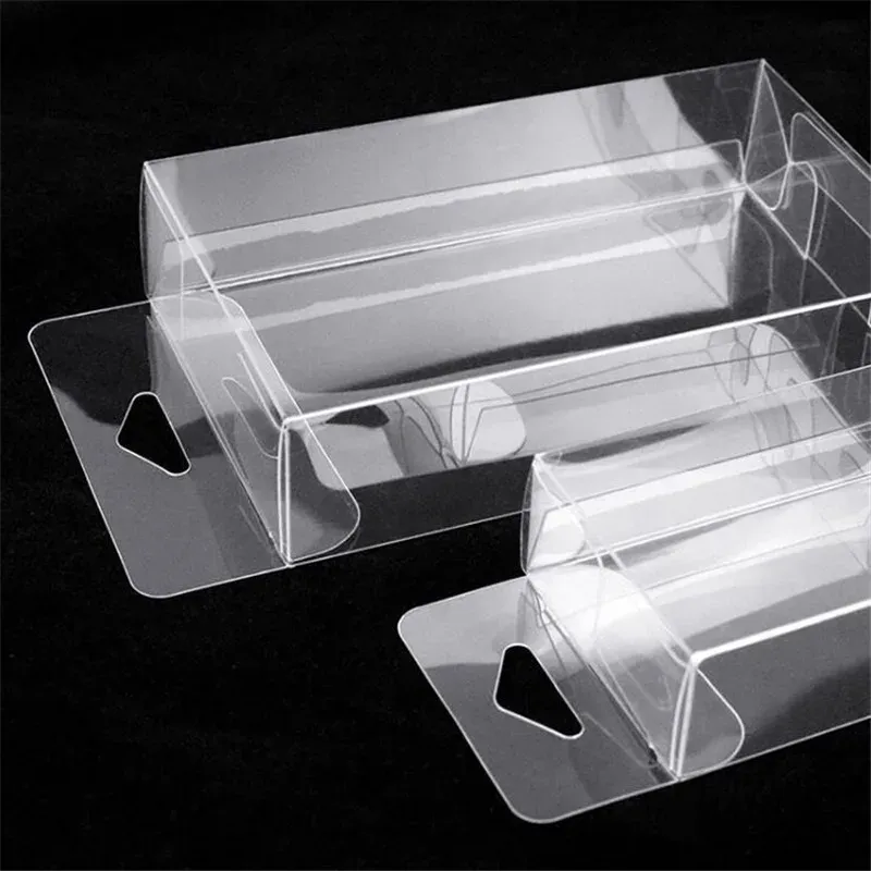 50pcs Hook Transparent PVC Phone Case Clear Plastic Boxes Storage Jewelry Gift Box Wedding Birthday Party For Gift Packing Box