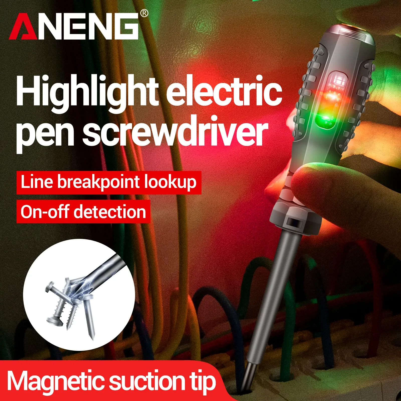 ANENG B05 2st Word/Cross Screwnriver Electric Tester Pen Multifunktionell hushållsskruvmejsel med indikator Electrician Tool