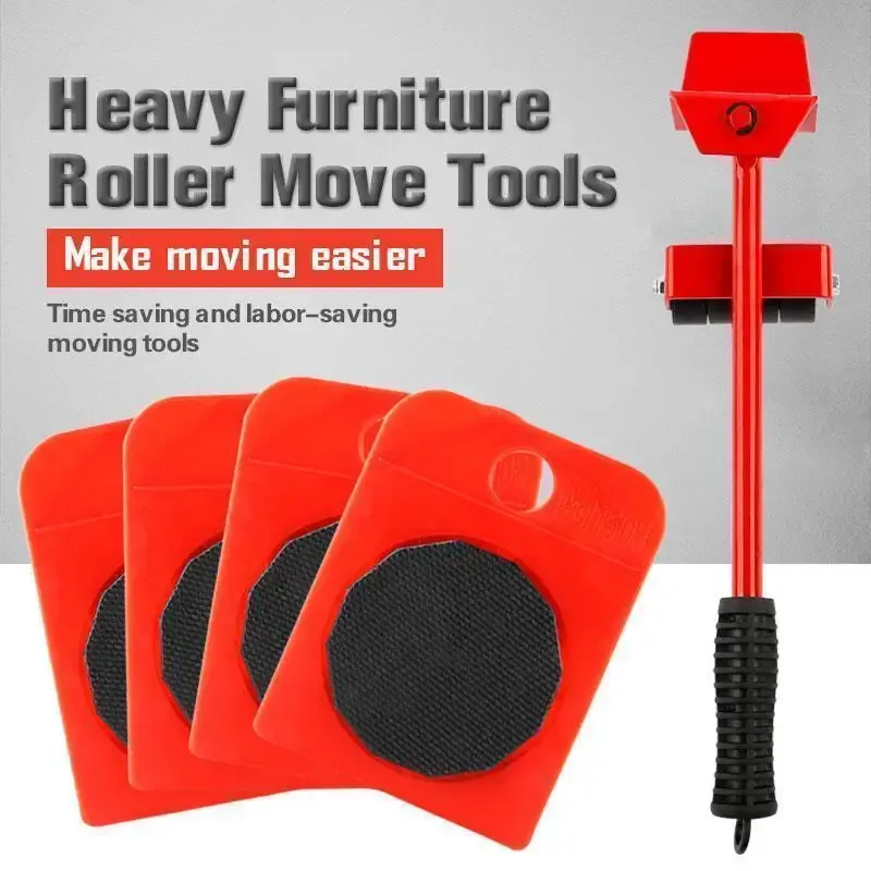 5pcs meubles Mover Toolt STATS TUBSS ROLLER MOTION AVEC LA BAR MEUBLES MOVER LEVOTER AVEC JOUELLES Outils de déménagement professionnels