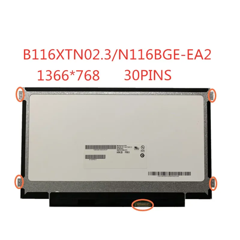 Ekran 11.6 -calowy Laptop LCD Ekran B116XTN02.3 NT116WHMN23 N116BGEEB2 N116BGEEA2 M116NWR1 R7 1366 * 768 30PINS EDP