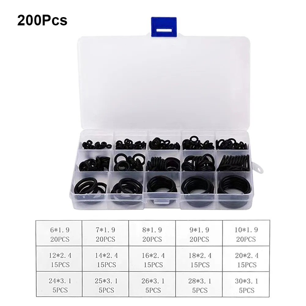 2個セット O-ring Set 90-Piece Assorted O-Ring Kit - Black Rubber Seals For