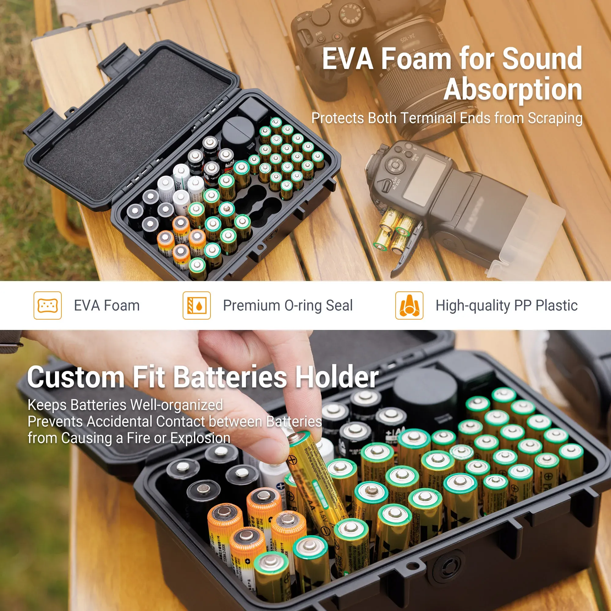 C Batteries Battery Organizer Storage Case, Batteries Holder