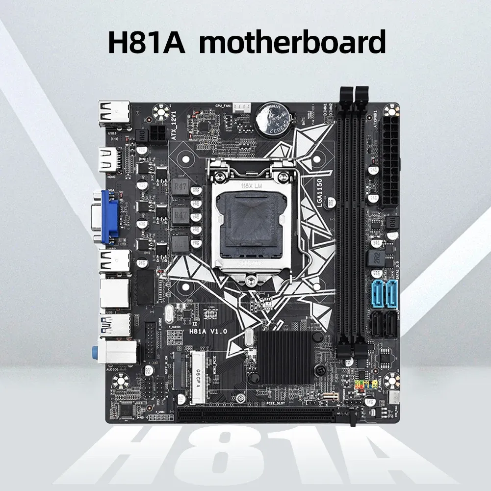 Motherboards H81A Computer Motherboard Matx 16GB LGA1150 Desktop Computer Mainboard Support SATA3.0 SATA 2.0 NVME M.2 PCIE 8X Graphics Slot