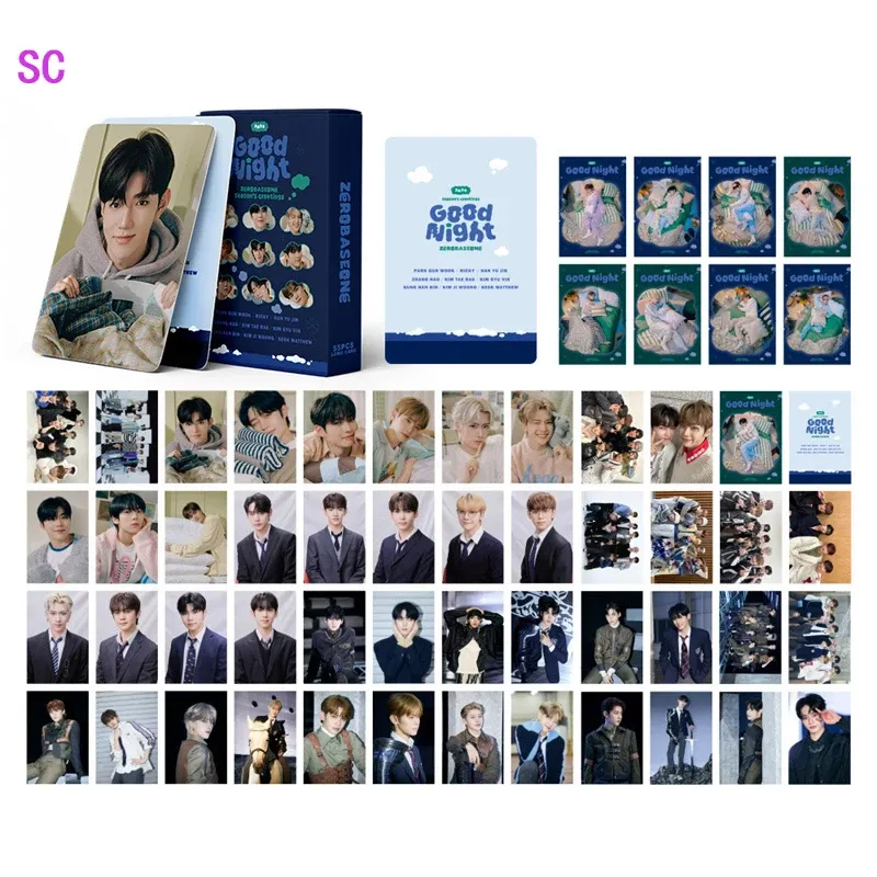 55st/Set Kpop ZB1 Nytt album 2024 Good Night Lomo Card Zhang Hao Shen Quan Rui Cheng Han Bin Idol Postcard Photo Card