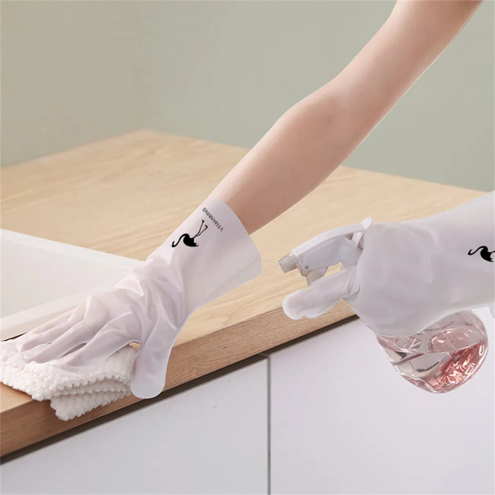 Waterdichte vaatwashandschoenen kunnen zachte anti-scatch gezonde materiaal rubberen handschoenen reinigingsgereedschap worden opgehangen Duurzame oliebestendig