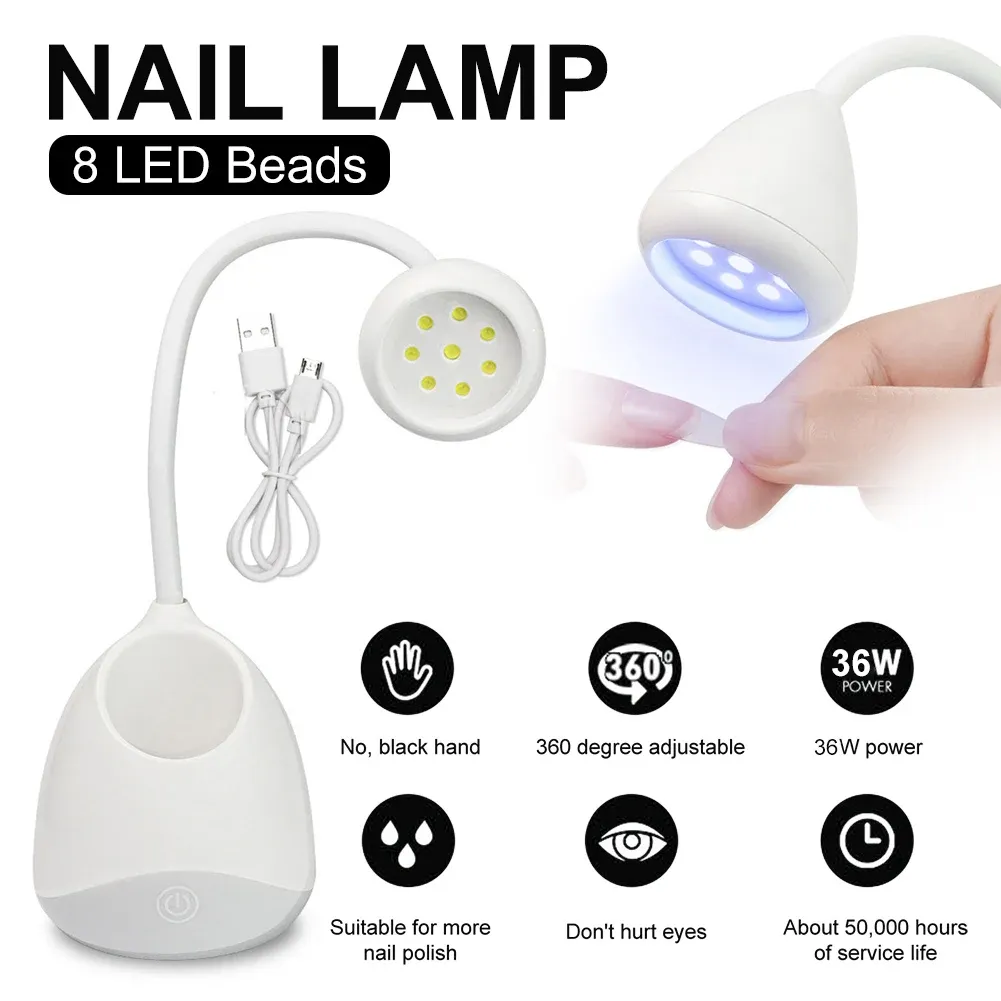 Kits Mini Nail Lamp 36W Oplaadbare nageldrogingslamp opslagpenhouder Snel drogen UV/LED NAIL LAMP NAK ART GEREEDSCHAP