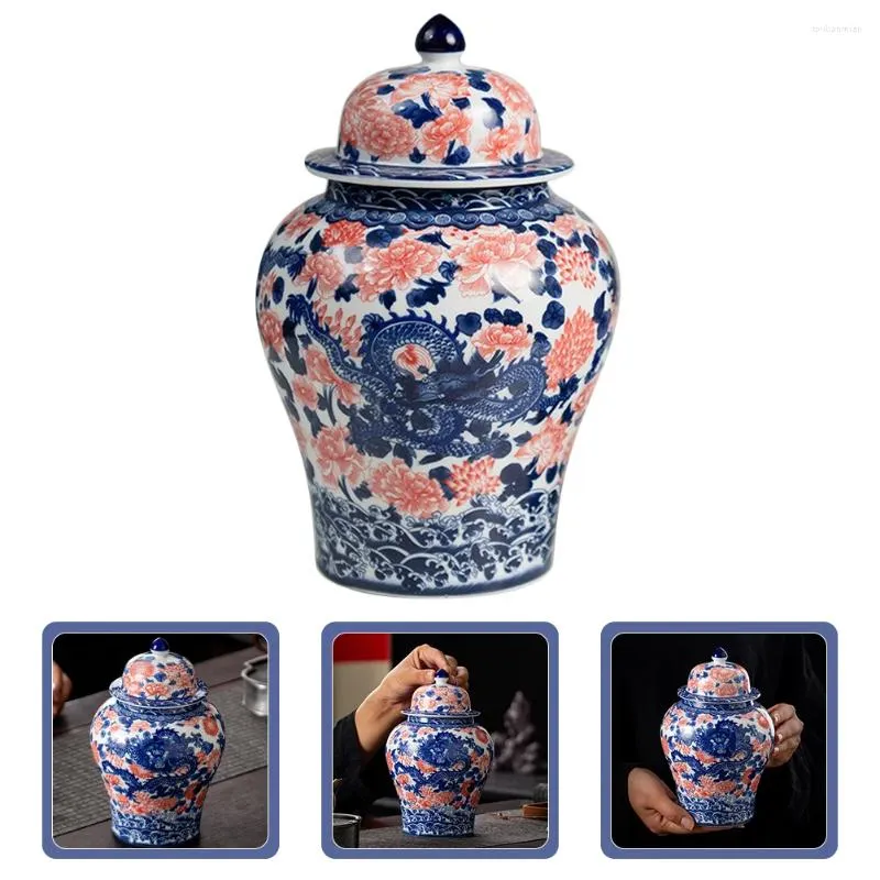 Aufbewahrung Flaschen Blau und weißer Tee können Keramik -Lebensmittel -Kanister -Töpferbehälter getrockneter Obst -Jar -Keramik versiegelt