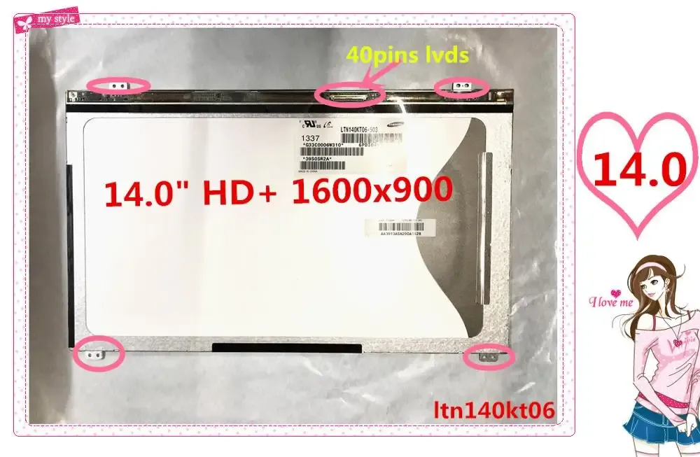 Ekran bezpłatny hurt hurtowy LTN140KT06501 LTN140KT06801 dla Toshiba Tecra R940 Laptop LCD Panelu LED macierz wyświetlacza 1600x900