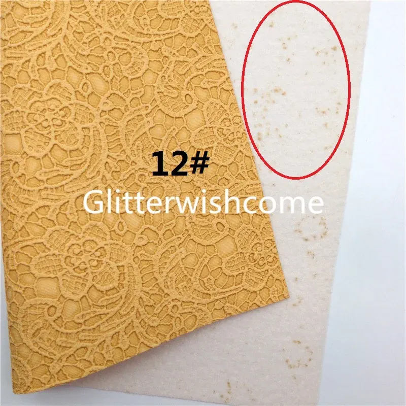 Glitterwishcome 21x29cm de taille A4 Fleurs de dentelle en cuir synthétique en relief, feuilles de faux cuir vintage pour les arcs GM3059A