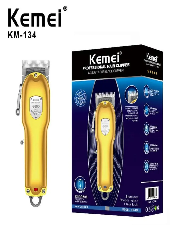 KEMEI BARBER SHOP SHAVER Recarregável Cliper Man Máquinas de corte de cabelo de barbear ajustável Clipper KM-134 TRImer22924804537