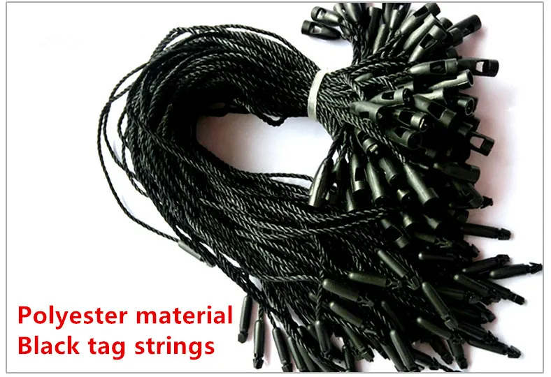 Beige hang tag top touw snap pin lus lus tie bevestigingen 100 stcs/lot, 8 inch kleding accessoires