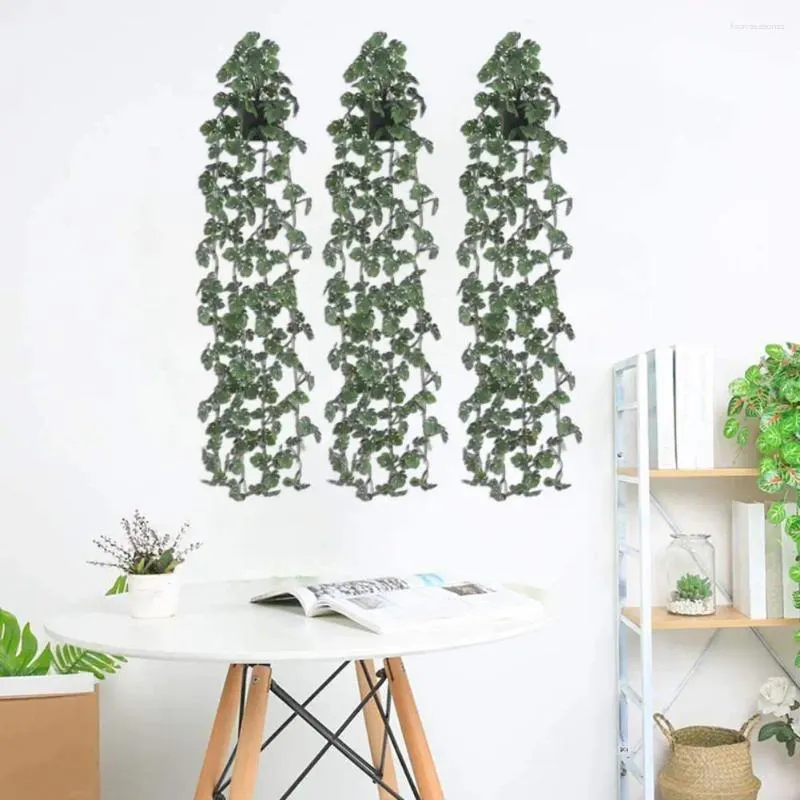 장식용 꽃 벽 매달려 매달려있는 식물 인공 꽃 현실적인 scindapsus 잎 실내 야외 장식 영원히