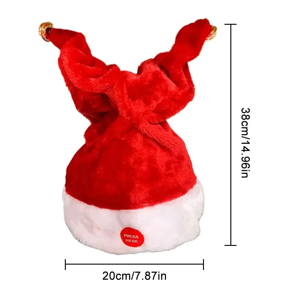 1pcs Electric Can Sing Can Dance Santa Claus Red Hat Caps Actor and Children Xmas Decor 새해 선물 홈 파티 용품