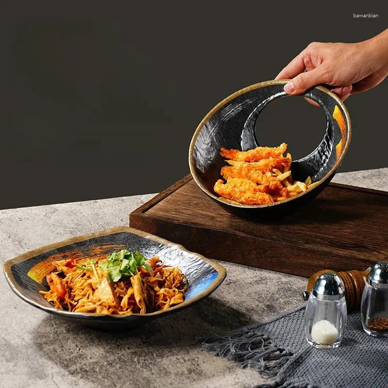 Kommen melamine bord imitatie porselein creatief onregelmatige kleine kom diagonaal grote snack koud huis keuken servies