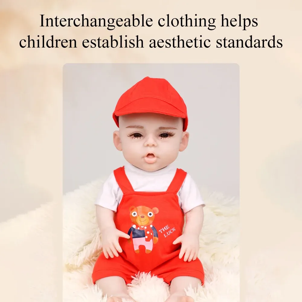 헤르 셔커 18.5 ''전신 실리콘 리본 베이비 인형 3D 어린이를위한 신생아 단단한 인형 선물 리본 코포 드 실리콘