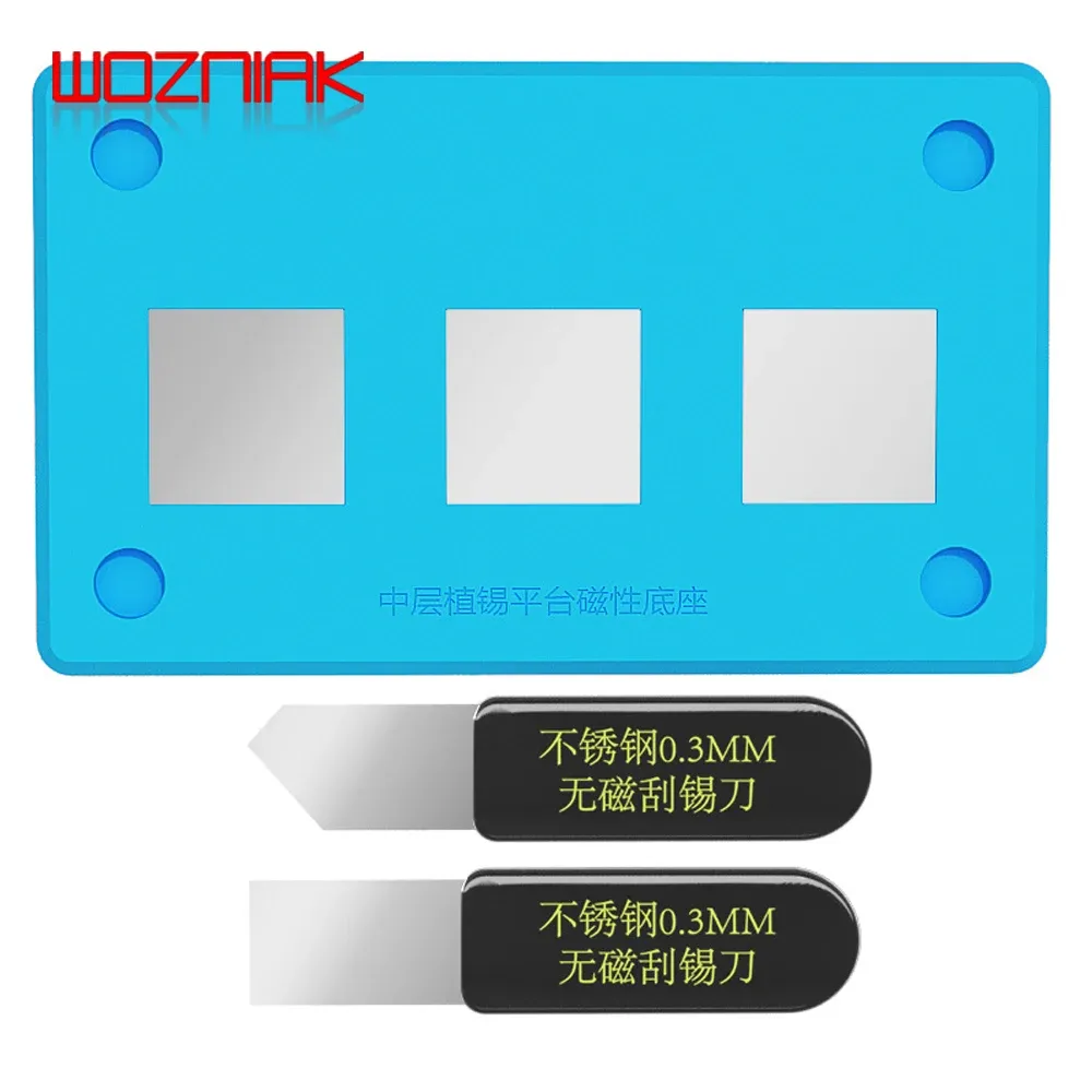 TE-194 18IN1 Magnetic BGA Stencil Platform For iPhone X-14 Pro Max Motherboard Middle Layer Tin Silica Gel Soldering Fixture