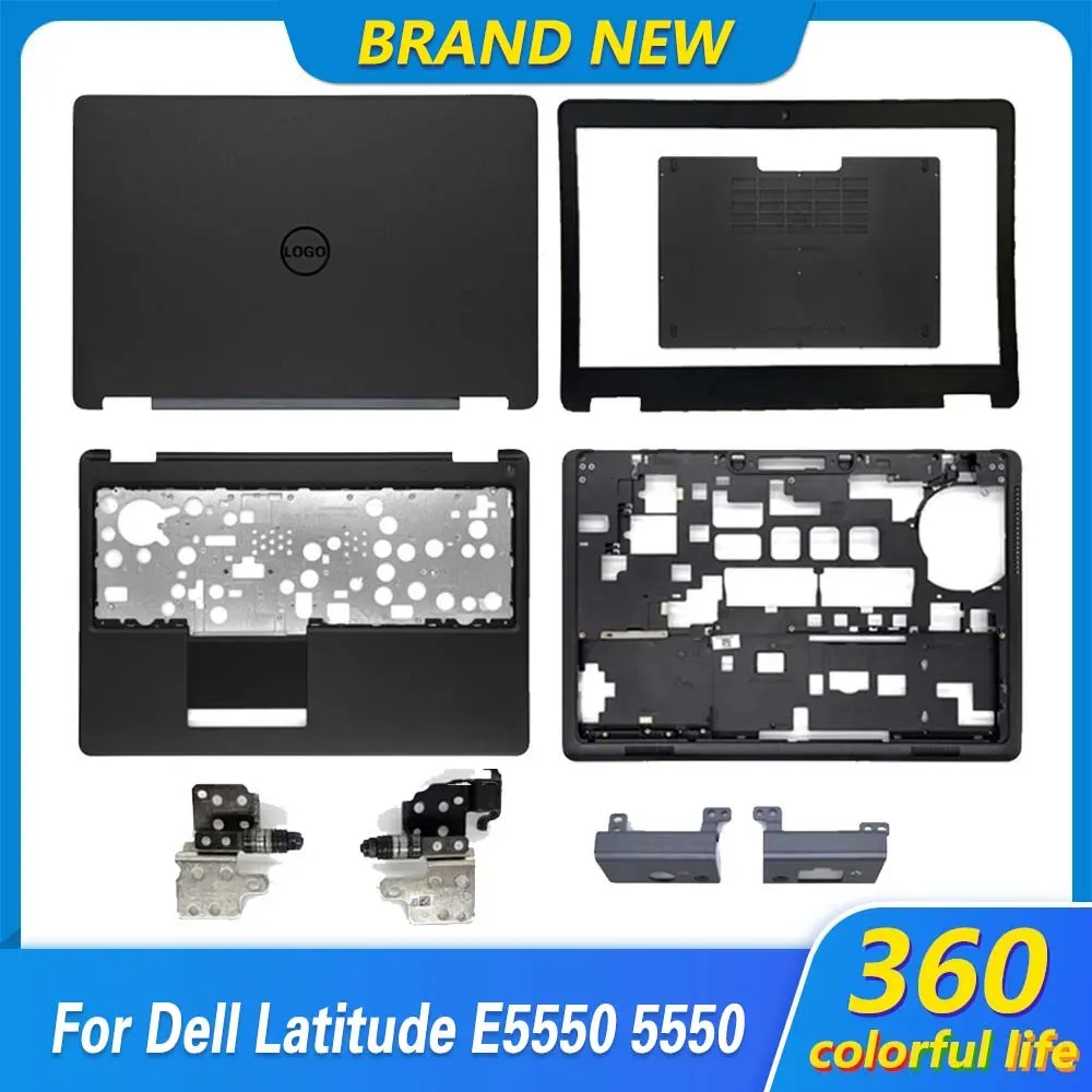 Dell Latitude E5550 5550スクリーンバックカバーフロントベゼルパームレストトップ下ボトムケースヒンジパネル用のケースケース新しいラップトップハウジングケース