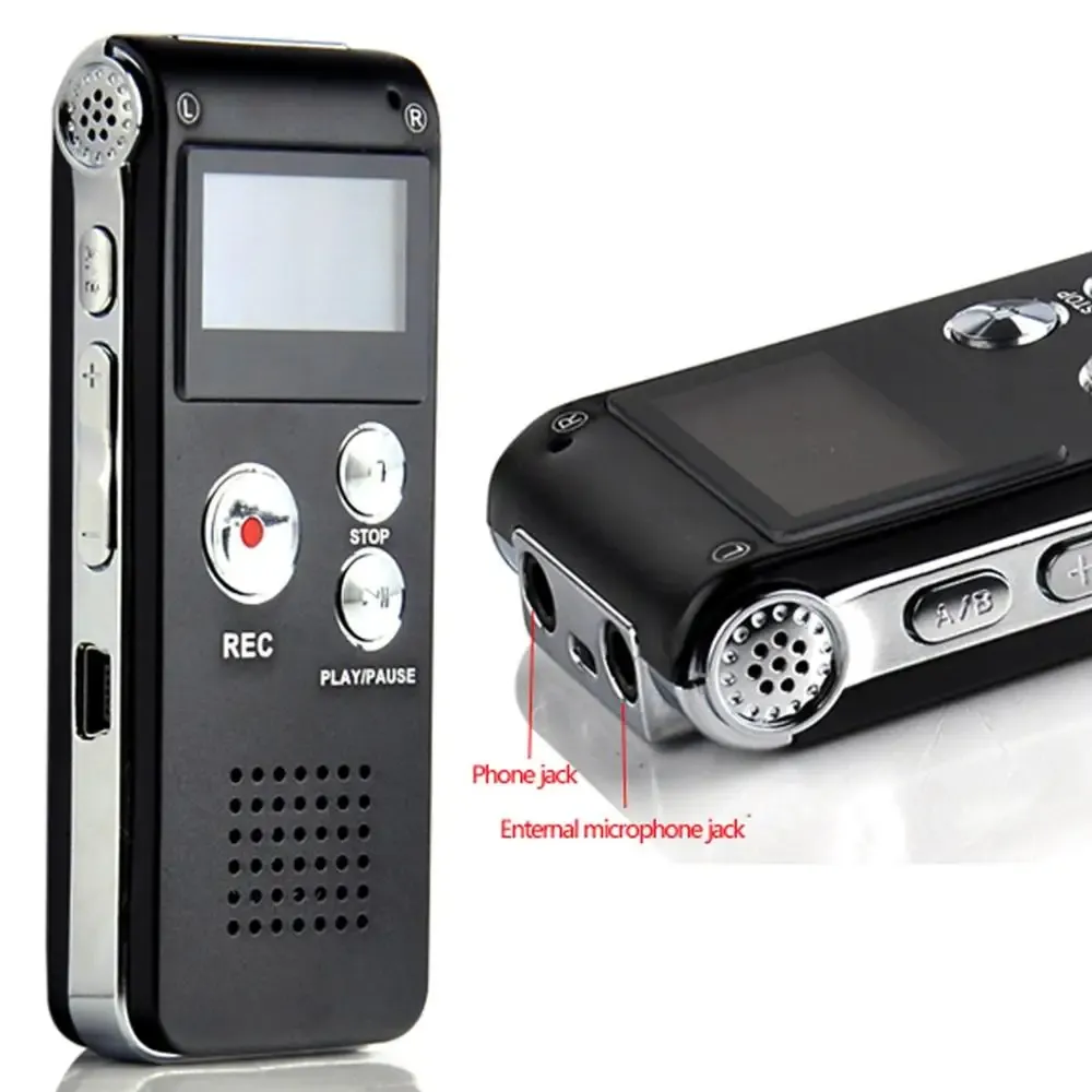 Gracze urządzenie do nagrywania głosu 8/16/32 GB Smart Recorder HD Professional Portable Dictafon Mini Digital Audio Voice Recorder MP3 Player