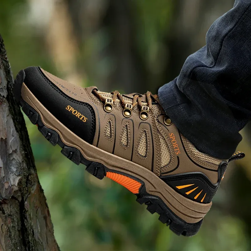 DHgate Mens Waterproof Hiking Shoes Durable Leather for Off Road Adventures Shoes Accessories