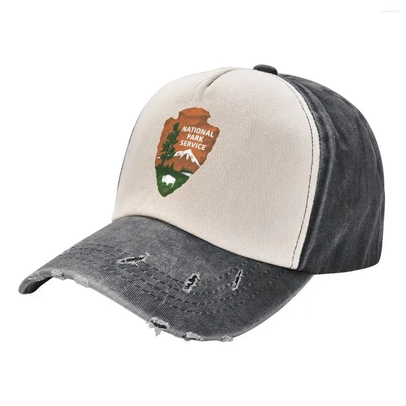 Ball Caps National Park Service Arrowhead Mountain Forest Bison Baseball Cap Brand Man Beach Outting Fashion Women Men's