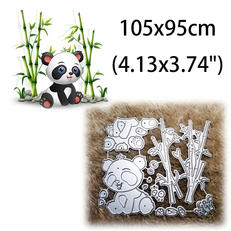 Yeni Metal Kesme Ölümleri Panda ve Bambu Scrapbooking DIY kağıt Kalıp Kalıp Şablonları DIY Kağıt Kartı Kabartma El Sanatları Ölümleri