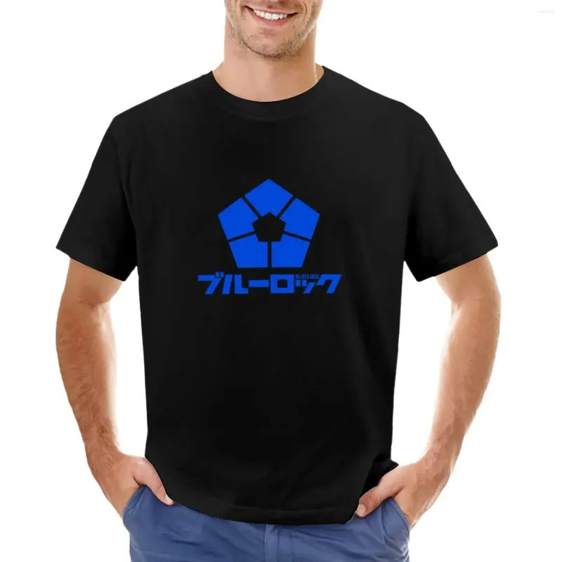Polos Blue Lock-logo voor heren-Soccer Sports Anime T-shirt Customizs Vintage kleding T-shirts voor mannen katoen