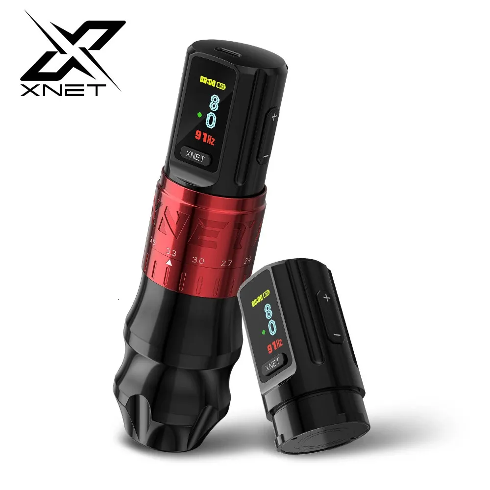 XNET IA Professional Wireless Tattoo Machine Pen Stroke 2442mm OLED Display 2400mAh بطارية للفنانين 240327